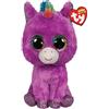 TY - Peluche - Beanie Boos - Unicorno - Rosette - Viola - Occhioni multicolor glitter - Orecchie e zampe viola glitter - Il peluche con gli occhi grandi scintillanti - 28 Cm - 36464
