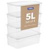 Rotho Clear Set Di 4 Scatole Di Conservazione Con Coperchio, Plastica, Senza Bpa, Trasparente, ‎4 x 5L, 33.0 x 19.0 x 11.0 cm, 960 grammi