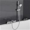 MORADO Miscelatore Doccia con Set Asta Doccia,Set di miscelatori termostatici per doccia con (1x doccetta, 1x binario doccia 70cm, 1x tubo doccia 1,5m, 1x miscelatore per vasca da bagno)