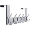 WEBI Appendiabiti da Porta,Attaccapanni da Porta,Gancio Porta,Acciaio Inox Appendino da Porta con 6 Ganci,Porta Accappatoio da Bagno,4.5cm,Argento