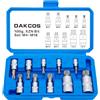 DAKCOS 1/2 3/8 1/4 Set di 10 chiavi a bussola XZN, tipo M, M4-M18 | set di punte a tripla scanalatura quadrata