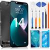 ARSSLY Schermo LCD per iPhone 14 Completo LCD Display per iPhone 14 Sostituzione 6.1 Touch Screen Digitizer Assembly Kit Compatibile per iPhone14 Modello A2649, A2881, A2884, A2883, A2882