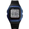 SKMEI Orologio da polso per uomo, orologio digitale sportivo impermeabile con doppio cronografo conto alla rovescia, 3-Blue, Digitale