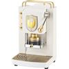 FABER COFFEE MACHINES | Modello Pro Mini Deluxe Scudetto | Macchina caffe a cialde ese 44mm | Colore Pure White finiture Ottone | Pressacialda in ottone | Napoli Campione (LOGO BIANCO)