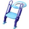 HUOLE Riduttore Water Bambini Riduttore WC per Bambini con Scaletta Pieghevole per l'addestramento al Vasino,antiscivolo, resistente, design pieghevole e regolabile in altezza (Blu-Viola)