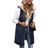 Tuopuda Smanicato Donna Lungo Zip Vest Gilet Elegante Cappotti Autunno Invernale Giacche Trapuntato Collo Alto Cardigan Felpe Scollo a V Top Senza Manica Fleece Regalo, verde militare, XL