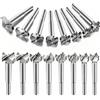 Aohoo 16PCS Punte Forstner per Legno (Ø15-35mm),Set Di Punte Per In Acciaio Legato Rivestito In Titanio Di Punte Per Metallo Ideale Per Realizzare Fori Con Fondo Piatto Pulito In Legno