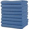 Polyte - Panno in Microfibra Ultra Premium a Nido d'Ape - per Pulizia Cucina e Piatti - 8 Pezzi (Blu, 40x71 cm)