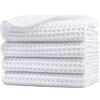Polyte - 430 gsm asciugamano viso in microfibra anti-pelucchi - tessuto a nido d'ape - 33 x 33 cm - set 4 pezzi