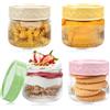 Encuryna Overnight Oats - 4 bicchieri da 250 ml, Oatmeal, Overnight Oats Jarss, barattoli per conserve vuoti, contenitori in vetro riutilizzabili per yogurt, budino, insalata