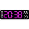 Generic Orologio da Parete Digitale Orologio da Tavolo Sospeso con Temperatura Settimana Orologio da Parete a LED Orologio da Parete Moderno per Sogg, Rosa Rossa Luce Nera
