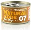 Generico Natural Code Cibo Umido Per Cane Cani Dog al gusto Pollo E Prosciutto 12 LATTINE DA 90GR CADAUNO