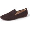 Amazon Essentials Mocassino Soft Minimal Donna, Marrone Scuro Finta Scamosciato, 38.5 EU