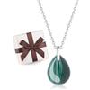 COAI Collana Pietre Naturali Donna, Collana da Donna in Argento Sterling con Ciondolo Goccia di Malachite