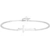 GAVU Bracciale Donna Argento 925 con Charm Croce, Bracciale Croce da Donna Catenina Argento, Regalo Cresima e Comunione