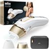 Braun Silk-expert Pro 5 Epilatore LUCE PULSATA, Alternativa al laser, Ideale per Zone Sensibili, Viso, Bikini e Ascelle, 2 Accessori, Custodia Viaggio, Idea Regalo, PL5140 Bianco e Oro