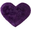 sourcing map Tappeto in finta pelliccia di pecora, a forma di cuore, soffice tappeto Shaggy per divano, soggiorno camera da letto, pavimento in morbido pelo profondo, antiscivolo, 70 x 90 cm, viola