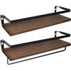 Litinliv Mensole da Muro Design Moderne, 2 PCS Mensola a Muro in Legno,Mensola da Parete, Scaffali galleggianti da parete, Mensole Sospesa da Parete Rustico per Cucina, Bagno, Salotto, Ufficio
