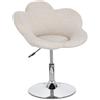 Totò Piccinni Sgabello Bar Poltroncina FLEUR girevole 360° con altezza regolabile (1, Cromo/Beige)