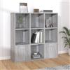 KTHLBRH Armadio portaoggetti Libreria salvaspazio Libreria Grigio Sonoma 98x30x98 cm Per soggiorno, camera da letto, ufficio