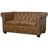 vidaXL Divano Chersterfield a 2 posti Imbottito Pelle Artificiale Marrone Sofa