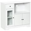 HOMCOM Mobile armadio microonde da cucina con 1 cassetto, 3 ante 90 x 40 x 82 cm, MDF - Bianco