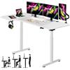 Shally Dogan Scrivania Motorizzata Elettrica Alzabile, Tavolo Regolabile in Altezza Ergonomico, Standing Desk, Gancio Cuffie, Ideale Ufficio e Casa Uso In Piedi o Seduto (Bianco, 160 x 75 x 72-117 cm)