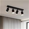 Gr4tec Faretti LED da Soffitto Orientabili 4 Luci, Faretto LED Interno da Soffitto GU10, Moderna Binario Faretti LED Nero, Lampadario Faretti LED per Cucina Corridoio Soggiorno, Lampadina Non Inclusa