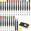 Ainiv Mini Cacciavite, set di piccoli cacciaviti per occhiali da 24 pezzi, adatto per gioiellieri di orologi PS4, con 2 pinzette, magnetizzatore e scatola in PP