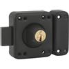 FTH - Serratura per porta FTH R85 a doppio ingresso, cilindro da 45 mm, baule e catenaccio nero opaco, 3 chiavi dentate