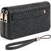 GAEKEAO Portafoglio Donna Grande, Portamonete Vegan in Pelle, Porta Tessere Blocco RFID, Portacarte di Credito, Porta Tessere, Borsellino Doppia Cerniera, Idee Regalo