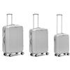 R Roncato Set 3 Trolley Rigidi Ultraleggeri (Taglia L+M+S) Serie Flight in ABS 100%, Colore Argento