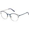 STING VST112490514 Occhiali, Shiny Silver W/Blue Parts, 49/20/135 Donna