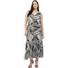 FIORELLA RUBINO: Vestito Lungo Stampa Black And White Nero. 49 Stagione Autunno Inverno 2024