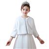 BESTORI Cappotto per Ragazze Cappotto in Pelliccia Sintetica a Maniche Lunghe Mantello da Principessa Bianco, 6-7 años