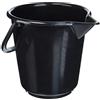 hünersdorff Secchio industriale da 10,5 litri, forma rotonda, con beccuccio versatore Colore nero, HDPE