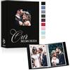 Lanpn Album Fotografico 10x15 100 Foto 2 Confezioni, Finestra OURMEMORIES Lino Piccolo Mini Album Foto Portafoto Verticale Tascabile Tasche Tasca Nero