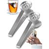 ORBLUE Spremiagrumi Manuale ORBLUE in Acciaio Inox con Colino, Mini 2 Pinze per Spremi Bustine di Tè e Porta Bustine Zucchero - Design Elegante e Resistente 2-PACK