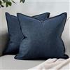 DakTou Federe Cuscini per Divano 45x45 Velluto a Coste Blu Morbido Solido Copricuscini Decorativi Morbidi Moderni Fodere Quadrate per Cuscino per Divano Camera Da Letto Soggiorno Balcone 2 Pezzi