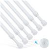 Goowin Asta di tensionamento, 6 pezzi da 60 a 110 cm, senza foratura, molla in acciaio inox, regolabile, per porte, finestre, appendiabiti, barre di supporto asciutto (bianco)