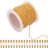 SUNNYCLUE 50 pz 33 piedi/10 m 1.5mm Catene per Targhette per Cani Catena con Perline A Sfera Dorata Rotolo Sfuso In Metallo Ottone Dorato Estensione con Linguetta Dorata Connettori Abbinati con Fermag