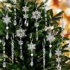 24 Ornamenti Di Natale In Acrilico: Fiocchi Di Neve E Ghiaccioli Di Cristallo Per Albero E Festa