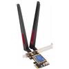 Denash Scheda WiFi 7260AC Scheda Adattatore di Rete Wireless PCIe X1 da 2,4 GHz 5 GHz 1200 Mbps con Doppia Antenna 10dBi 4.0, per Computer 7 8 10