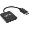 Manhattan 207768 DisplayPort Video Splitter - Video Splitters (DisplayPort, Gold, 480i,480p,576i,576p,720p,1080i,1080p,2160p, Black, 0-40 °C, -20-60 °C)