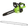 Greenworks Motosega a Batteria, Lunghezza Barra 12-Pollice (30 cm) SENZA Batteria 40V e Caricabatterie + GreenWorks 30cm Catena