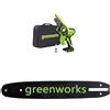 Greenworks G24MCS10 Sega ad Asta a Batteria, Lunghezza Barra 8-Pollice (20 cm),SENZA Batteria 24V e Caricabatterie + Greenworks 10cm barra a catena