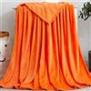 Duories Morbida coperta da soggiorno, in flanella, super morbida, calda, in pile, per divano, letto o soggiorno, per TV, arancione, 70 x 100 cm