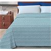 Passione per le tele Copriletto Estivo ACQUERELLO Made in Italy 100% Cotone Piquet savana. maculato 5 colori fresco, copridivano, copriletto, copritutto, telo arredo (singolo, SPHERE verde)