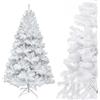 Cecaylie - Albero di Natale artificiale da 180 cm, in polivinilcloruro (PVC), con supporto in metallo, di alta qualità, con 650 punte, adatto per interni ed esterni (bianco)