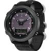 findtime Orologio solare da uomo con bussola, timer, orologio tattico da uomo, in nylon, sportivo, IP68, impermeabile, Nero , cinghia